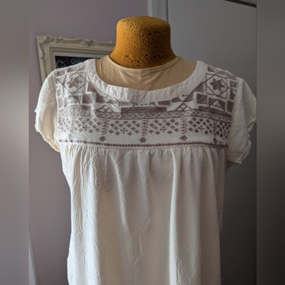 Women's Xhilaration Dress Cream with Embroidery and Pockets - Picture 2 of 9